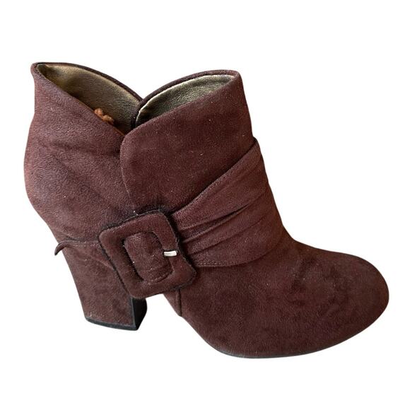 American Eagle Faux Leather Chunky High Heel Ankle Boots SZ 6.5 Coquette Chic - Picture 1 of 11